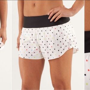 lululemon athletica White Polka Dot Athletic Shorts